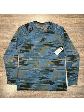 *NWT Saxx Men's Viewfinder Long Sleeve Crew - Blue Camo